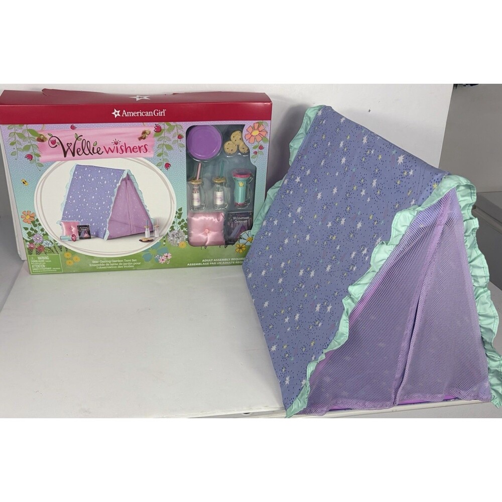 American Girl Wellie Wishers Star Gazing Garden Tent Set Complete Preowned W/Box